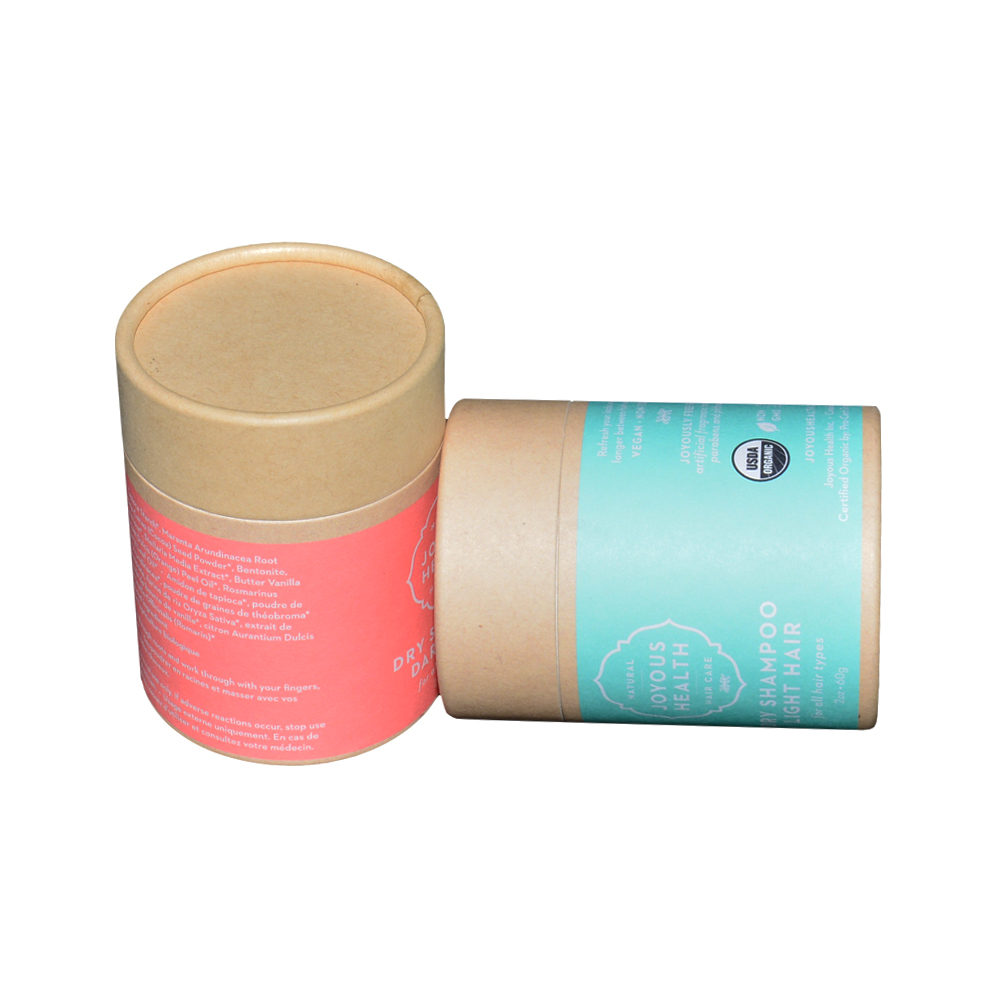 Cardboard Sifter Top Cans Kraft Paper Tubes for Dry Shampoo Powder Packaging  