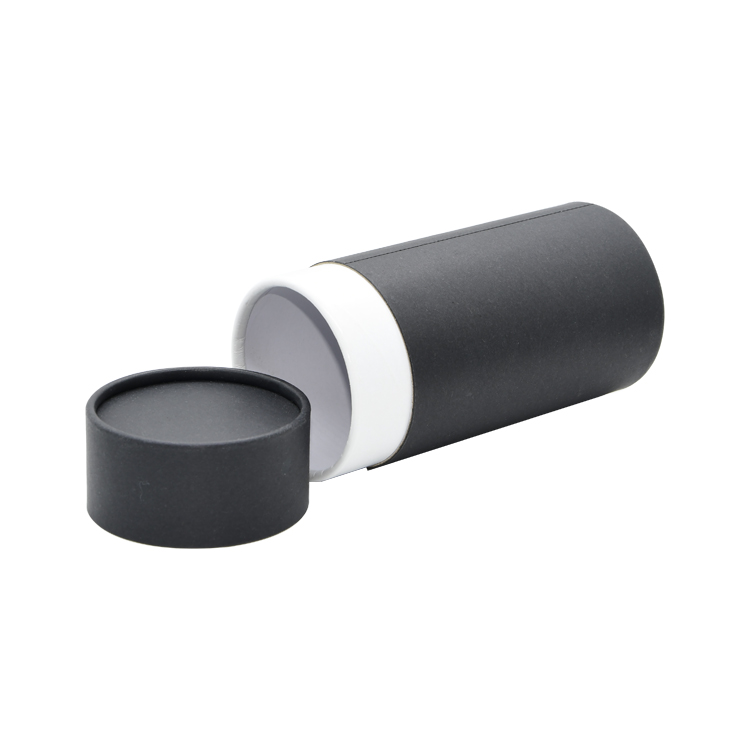 Caixa de tubo de papel preto de tamanho personalizado para embalagem de grãos de café com válvula de respiração  