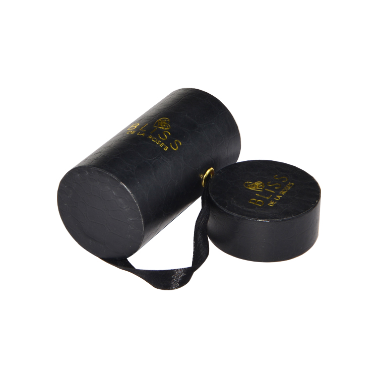  Boîtes noires de luxe de tube de papier de peau de crocodile en cuir d'unité centrale pour l'emballage simple de roseon de casque  