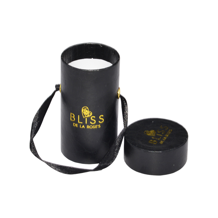 Boîtes noires de luxe de tube de papier de peau de crocodile en cuir d'unité centrale pour l'emballage simple de roseon de casque