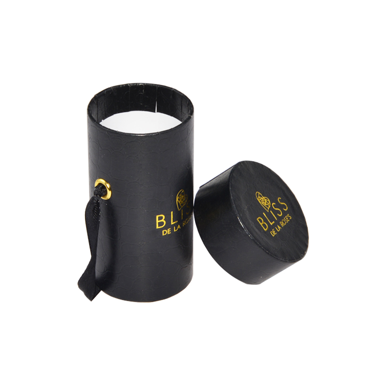 Luxury Black PU Leather Crocodile Skin Paper Tube Boxes for Single Rose Packaging  