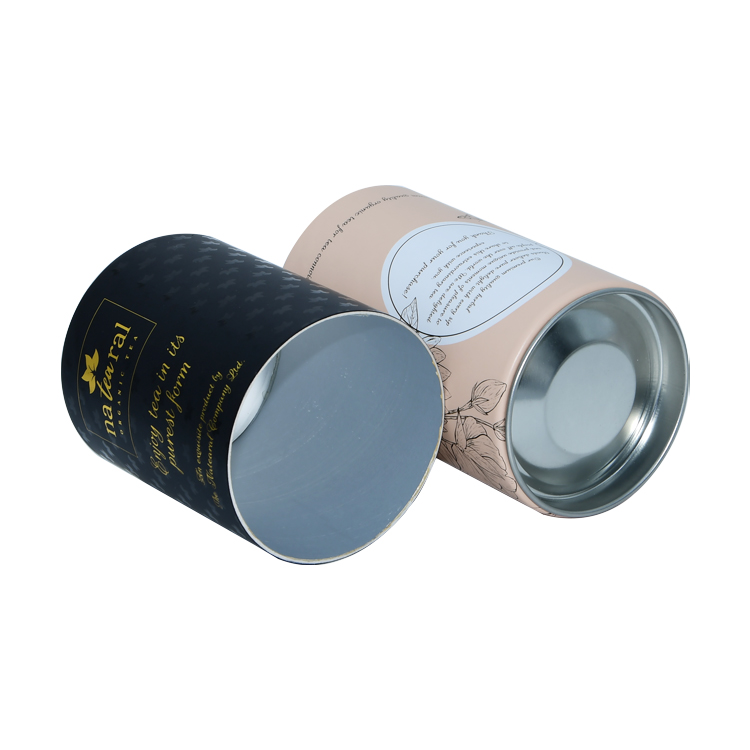 Aluminiumfolien-Tee-Papierrohr-Verpackungs-Karton-Zylinder-Behälter mit Metalldeckel  