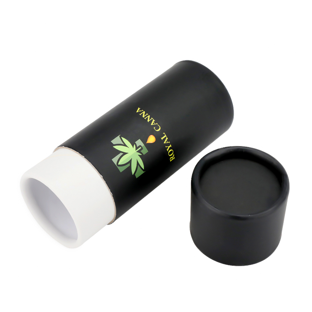  Garrafas de óleo CBD personalizadas Tubos de papel Embalagem Caixas de tubo de papel de óleo de cannabis preto  