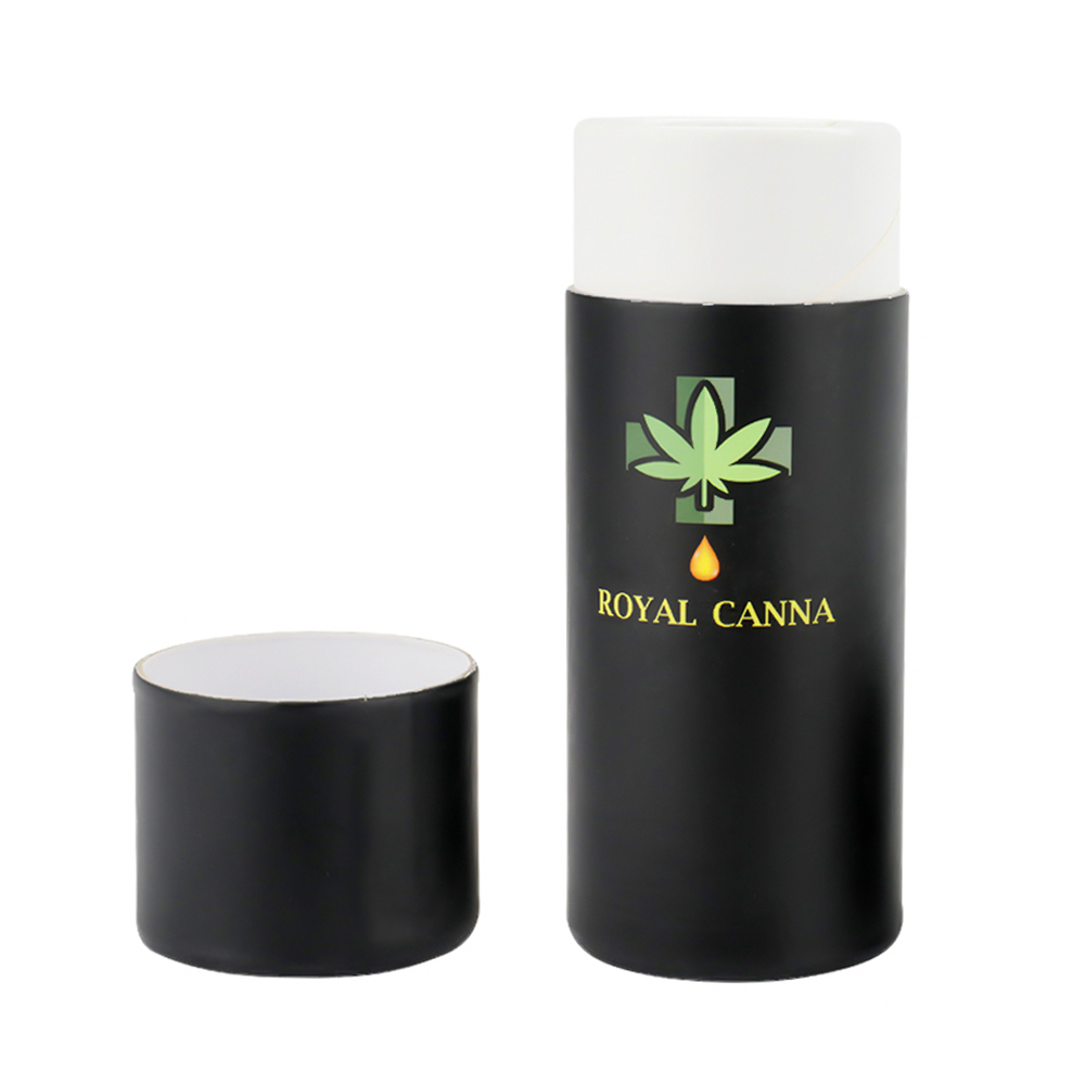 Kundenspezifische CBD-Ölflaschen Papierröhren, die schwarze Cannabisöl-Papierröhrenboxen verpacken  