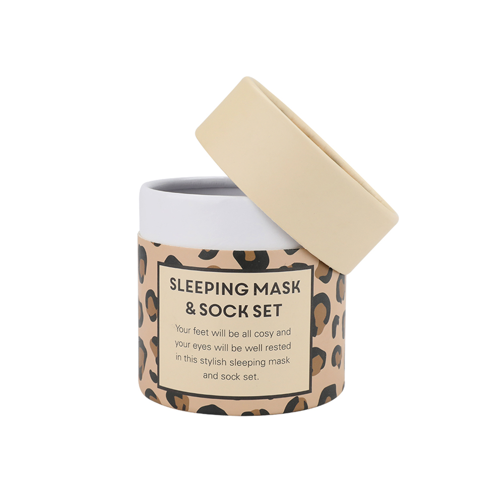 Großhandel Leopard Paper Tube Verpackungsbox Papierzylinderbox für Schlafmaske  