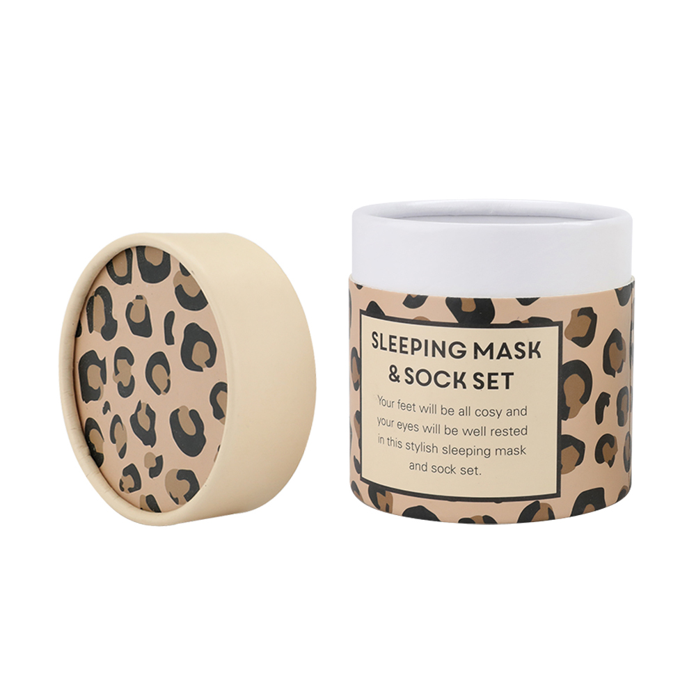 Wholesale Leopard Paper Tube Packaging Box Paper Cylinder Box for Sleeping Mask  