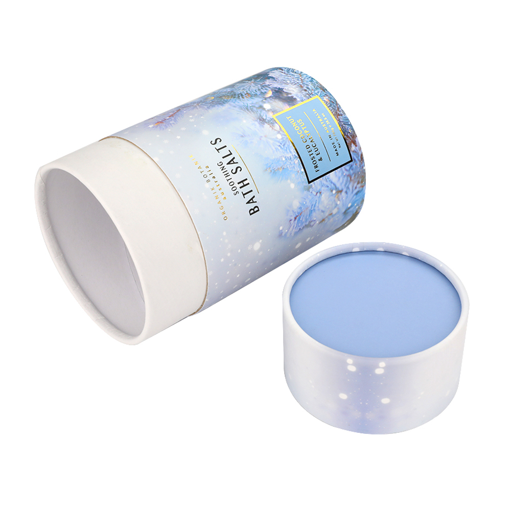  Custom Paper Tube Bath Salt Packaging, Cylinder Bath Salt Jars Paper Tube Packaging  