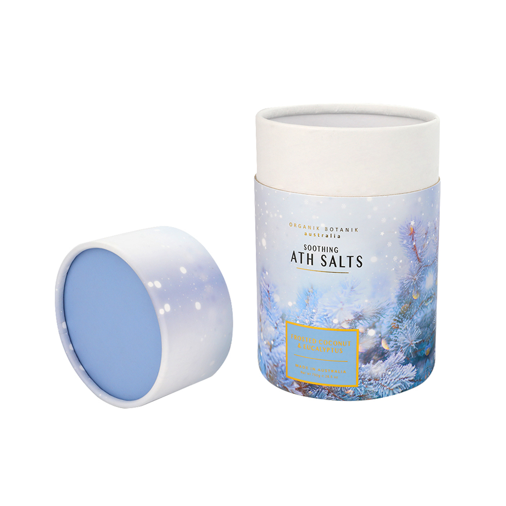  Embalagem de sal de banho em tubo de papel personalizado, potes de sal de banho em cilindro Embalagem de tubo de papel  