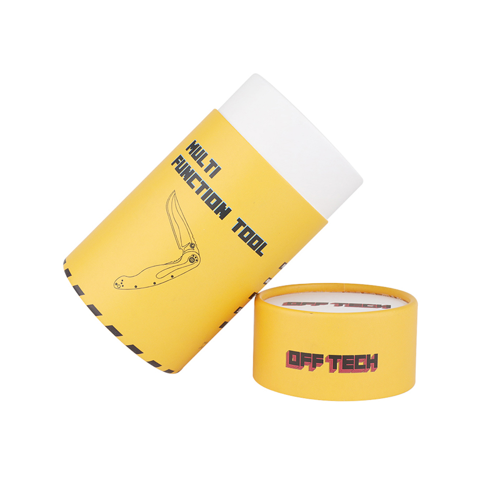  Empaquetado de encargo del tubo de papel del color amarillo, empaquetado amarillo de encargo del tubo de la cartulina  