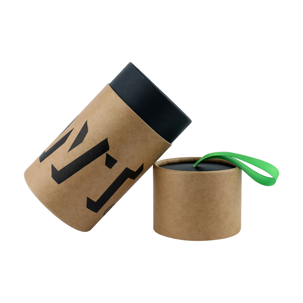  シルクハンドル、ナチュラルブラウン段ボールシリンダーボックス付きクラフト紙チューブ包装  