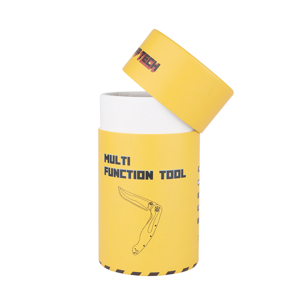 Imballaggio personalizzato del tubo di carta di colore giallo, imballaggio del tubo di cartone giallo personalizzato  