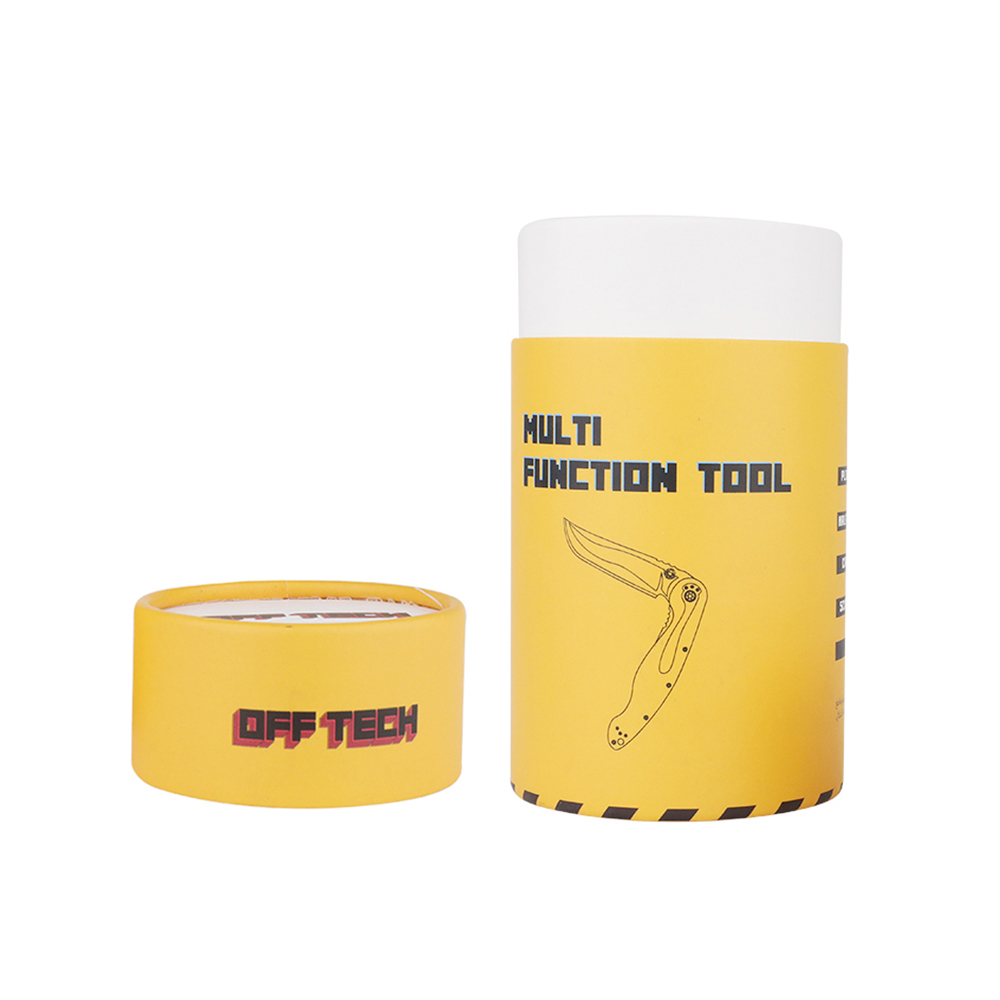 Imballaggio personalizzato del tubo di carta di colore giallo, imballaggio del tubo di cartone giallo personalizzato