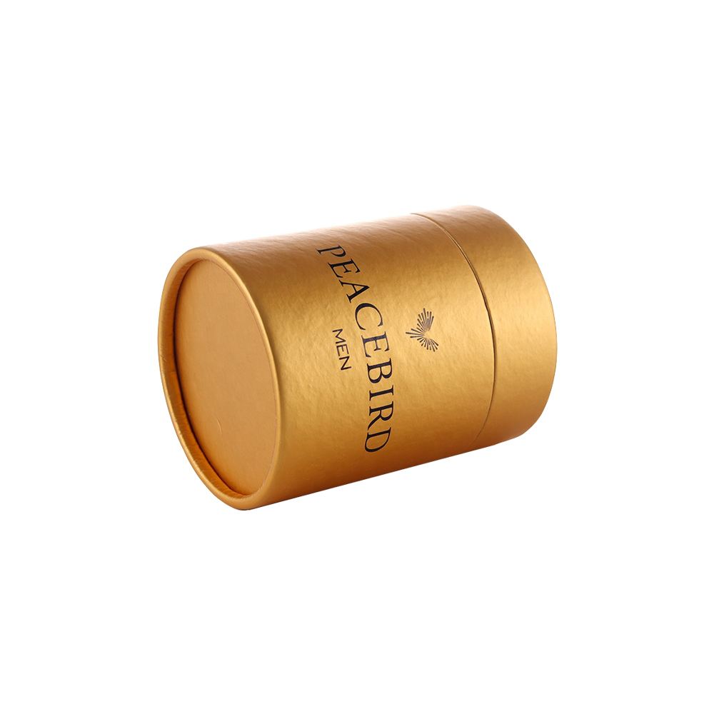 Embalagem de tubo de papel dourado, caixas de tubo de papelão dourado para embalagens de cosméticos  