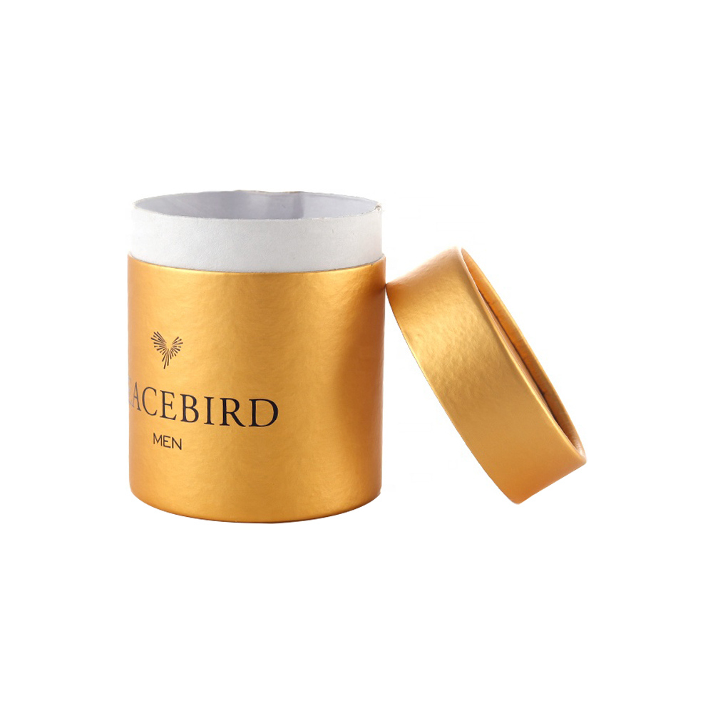 Embalagem de tubo de papel dourado, caixas de tubo de papelão dourado para embalagens de cosméticos
