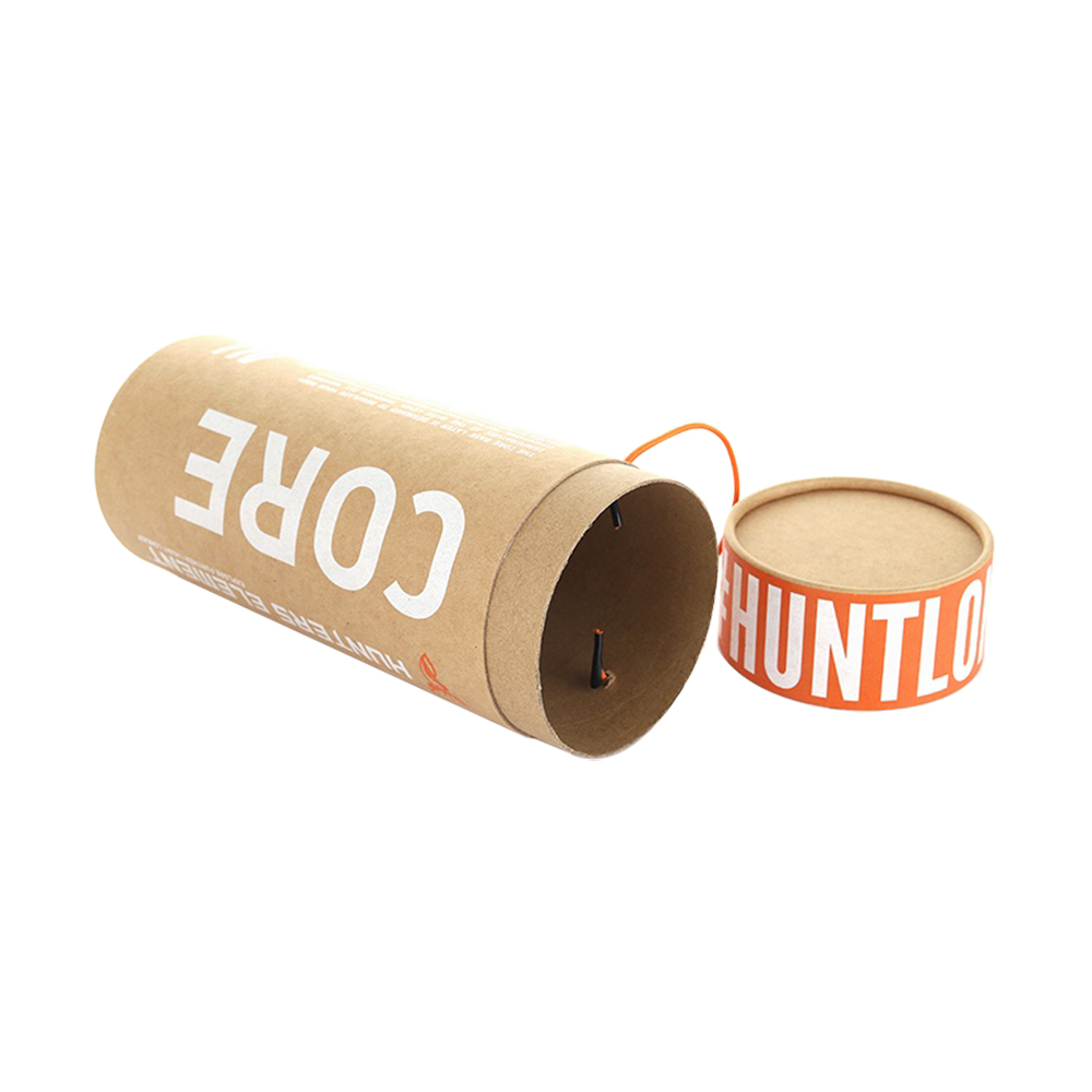 Cajas de tubo de papel Kraft de cartón artesanal para embalaje de espuma corporal con asa de cuerda  