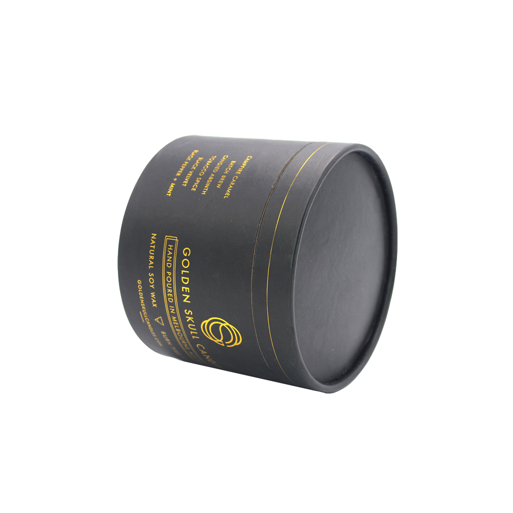 Caja de tubo de cartón negra personalizada para embalaje de velas, embalaje de tubos de papel de vela  