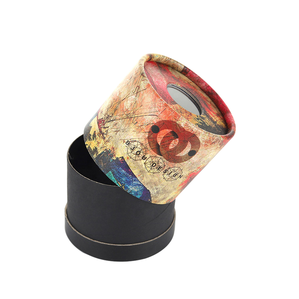 Embalaje personalizado del tubo de papel del envase del cilindro de la cartulina de la joyería con la ventana