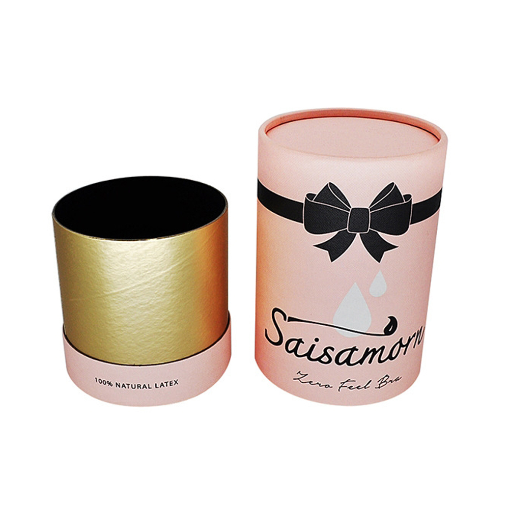  Cajas de tubos de papel de cartón rosa de impresión personalizada que empaquetan para sujetador de ropa interior  