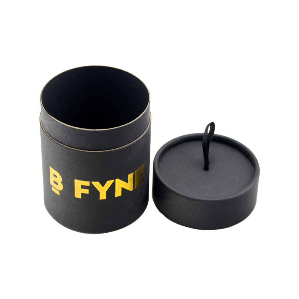 ビキニ包装用の黒い段ボールの円筒形ボックス、水着用の紙管包装  