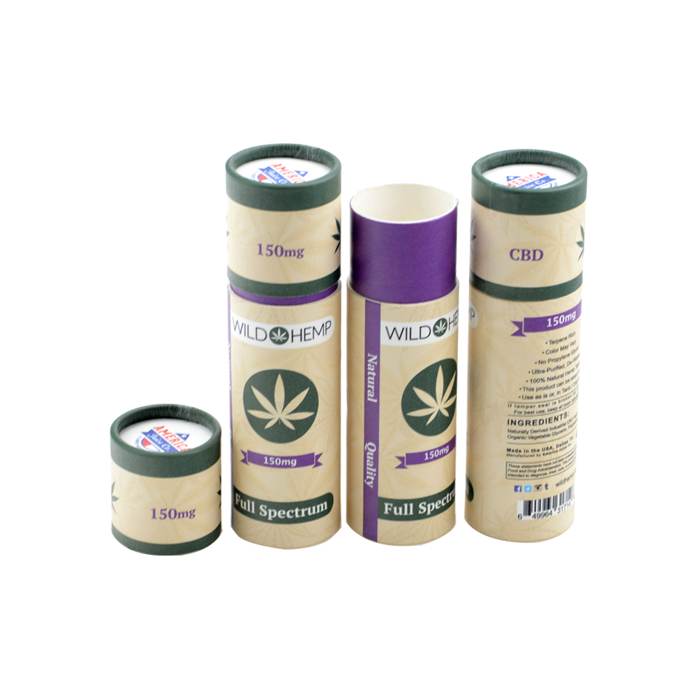 Reusable Kraft Paper Tube, Paper Cylinder Box for Essential Hemp Oil Bottle Packaging
