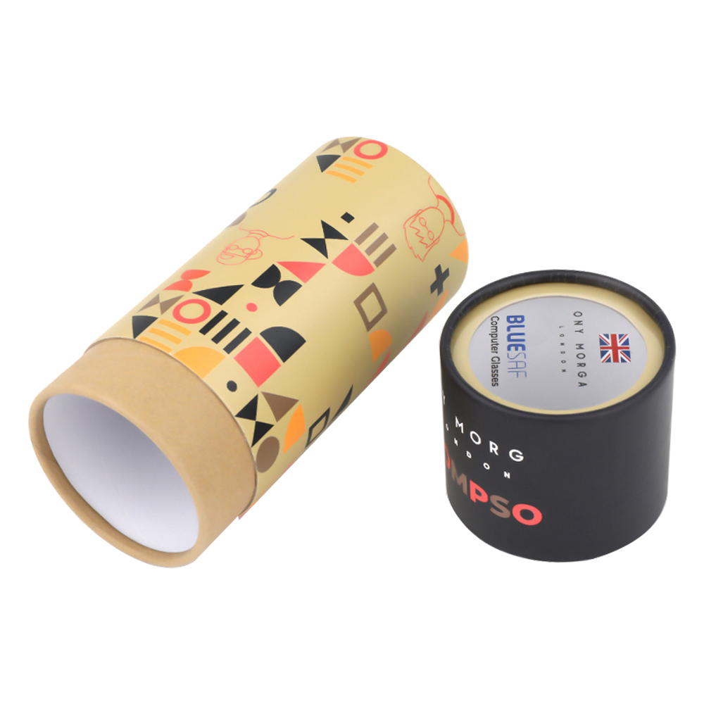 Recycler l'emballage de tube de papier de luxe, boîtes de cylindre en carton personnalisées pour lunettes  