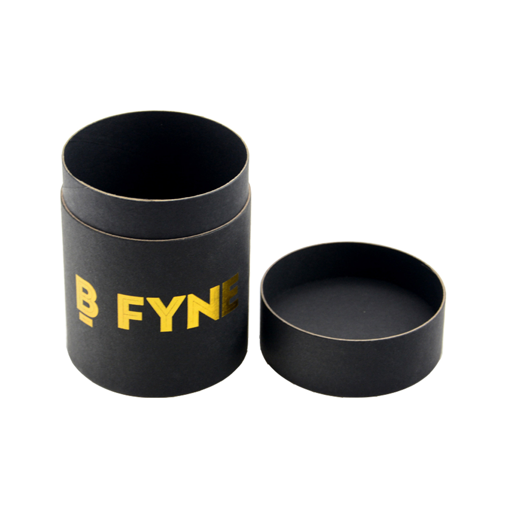 ビキニ包装用の黒い段ボールの円筒形ボックス、水着用の紙管包装  