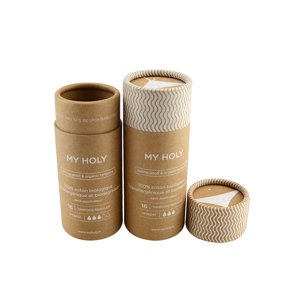 Emballage de tube en papier kraft recyclé pour lingerie, tubes en carton artisanal pour sous-vêtements