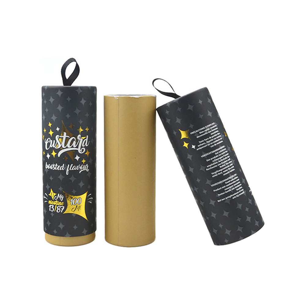Embalaje de tubo de papel de alta calidad popular, cajas de cilindro de cartón para botella de líquido electrónico  