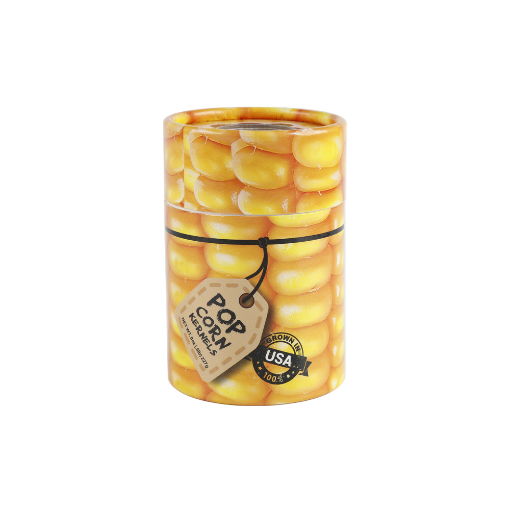 Recycled Rigid Paper Tube Boxes, Cardboard Cylindrical Boxes for Popcorn Kernels Packaging  