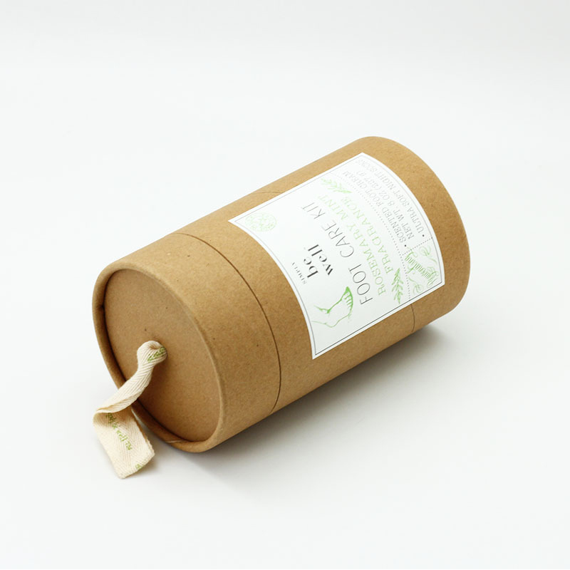  Caixas de tubo de papel Kraft marrom natural Caixas redondas para embalagem de fragrâncias com alça de corda  