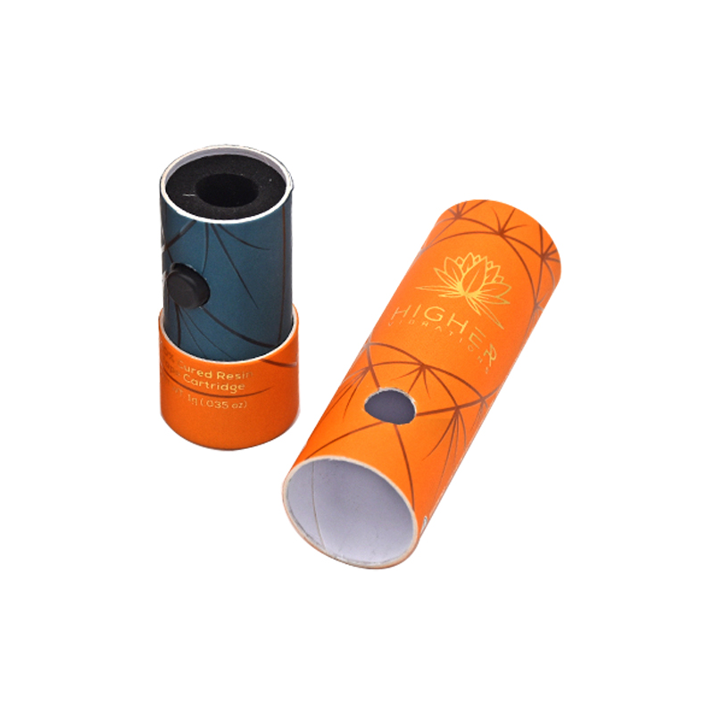 Child Resistant Paper Tube for Vape Carts Packaging, Childproof Cannabis Cardboard Tubes  