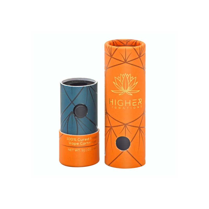 Child Resistant Paper Tube for Vape Carts Packaging, Childproof Cannabis Cardboard Tubes