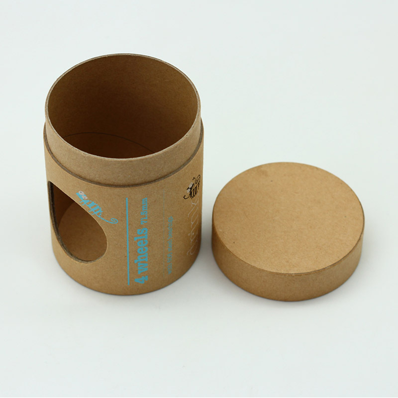 Embalagem de tubo de papelão redondo de papel kraft personalizado ecologicamente correto com janela  