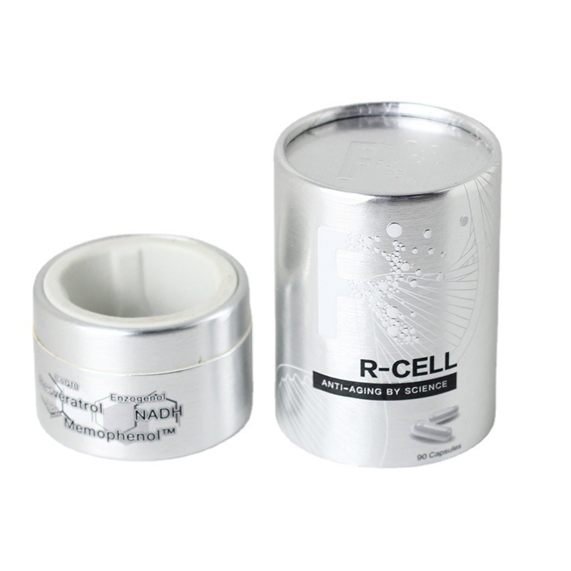 Cilindro de papelão de prata cilíndrico embalagem tubo de papelão embalagem para cosméticos  