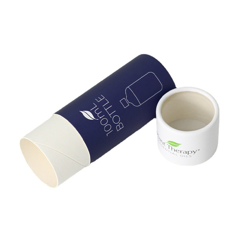 Embalaje de cilindro de tubo de papel de aceite esencial personalizado, caja de aceite esencial de tubo redondo  