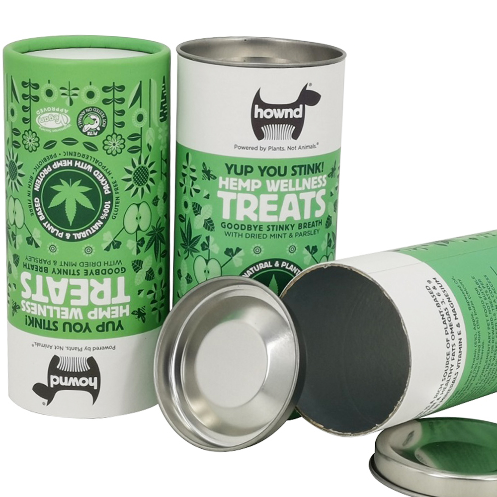  Embalagem personalizada de tubo de papelão de proteína em pó de cânhamo com forro de folha de alumínio  