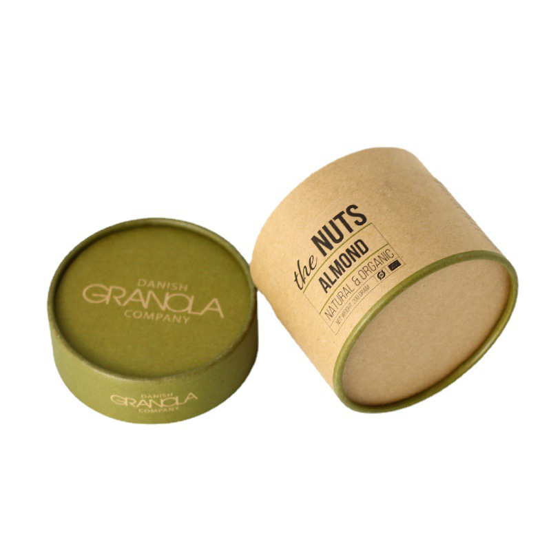 Organic Almonds Kraft Paper Canister Nuts Paper Cans Packaging with Custom Services  