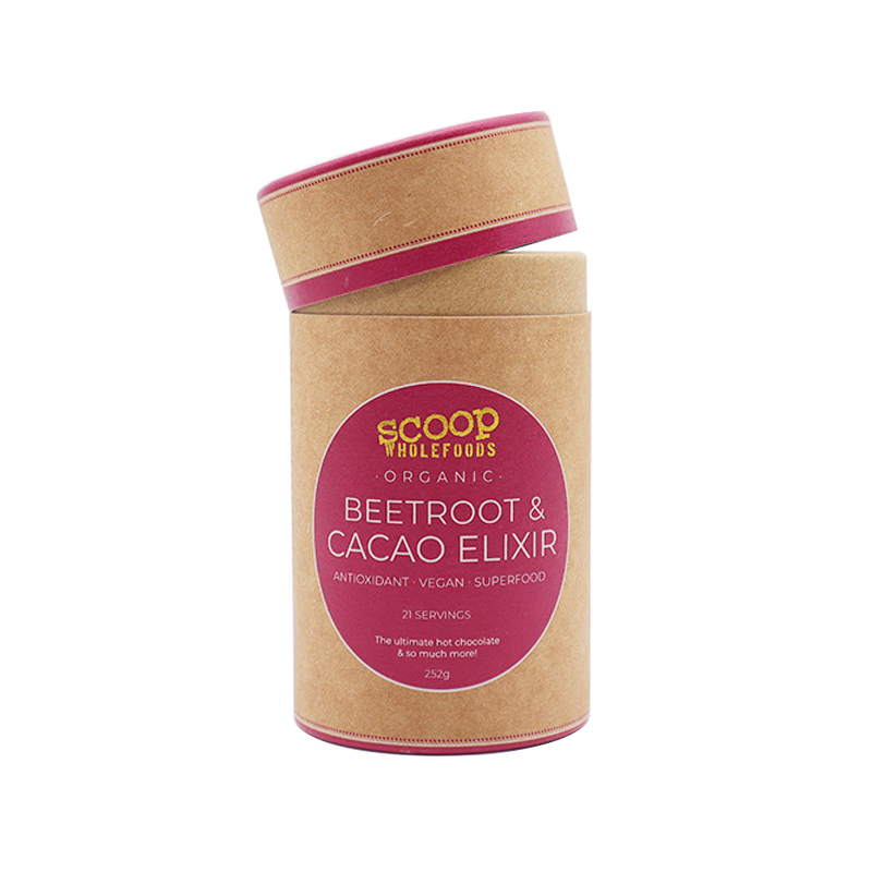 Emballage en tube de papier d'élixir de cacao de qualité alimentaire en gros