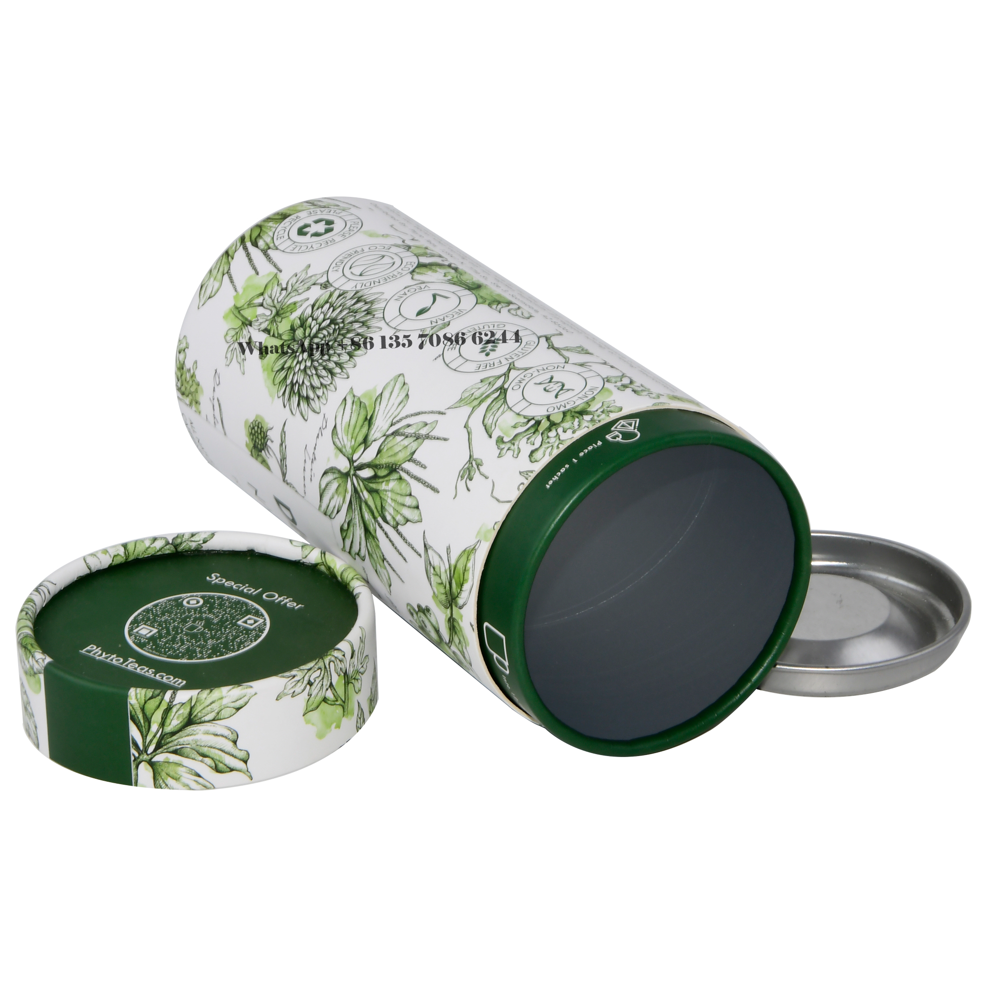 Изысканная стильная упаковка чая в бумажной трубе Круглая коробка  