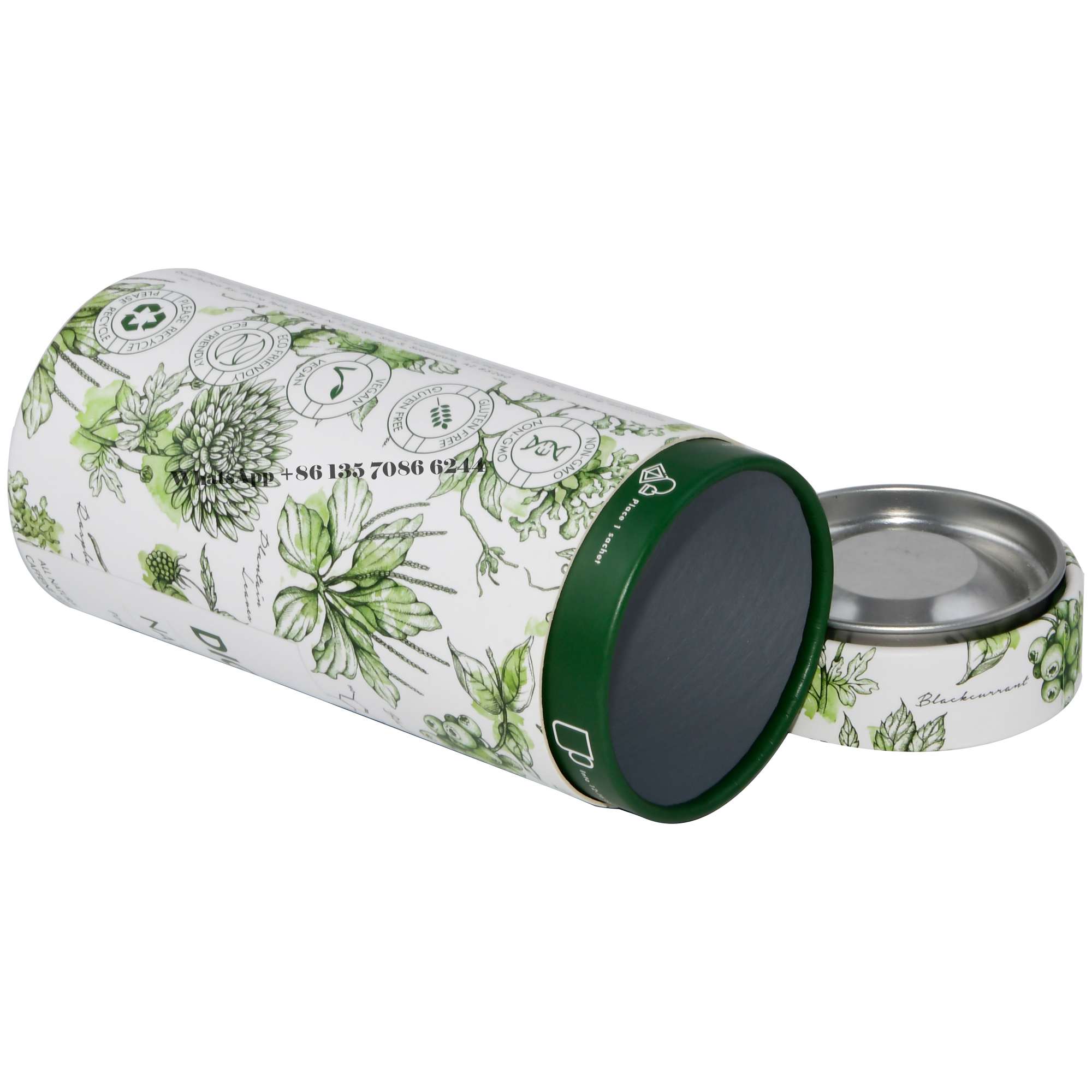  Caja redonda de embalaje de tubo de papel para un té blend exquisito y elegante  