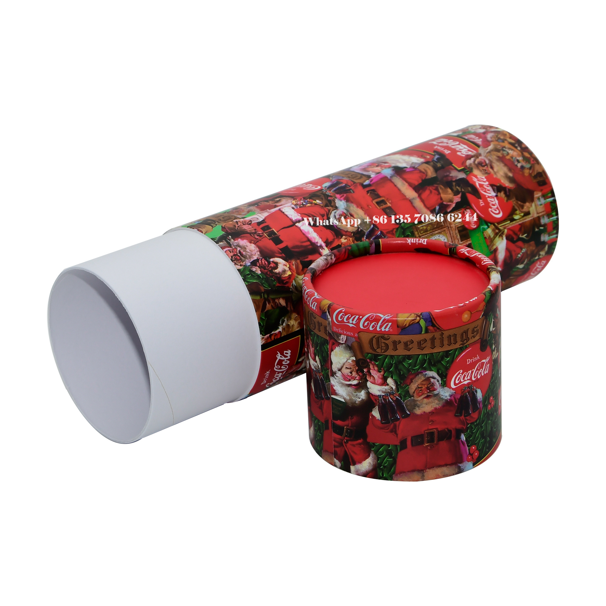 축제적인 크리스마스 에디션 코카콜라 페이퍼 튜브 포장 박스  