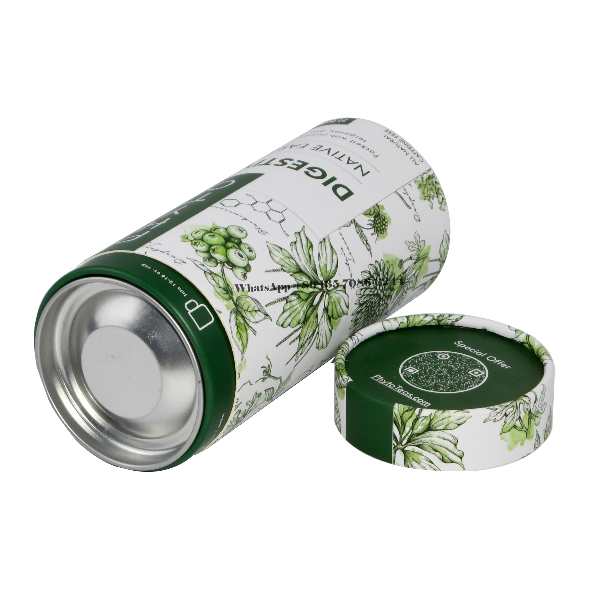 Embalagem redonda em tubo de papel para um chá blend requintado e elegante  