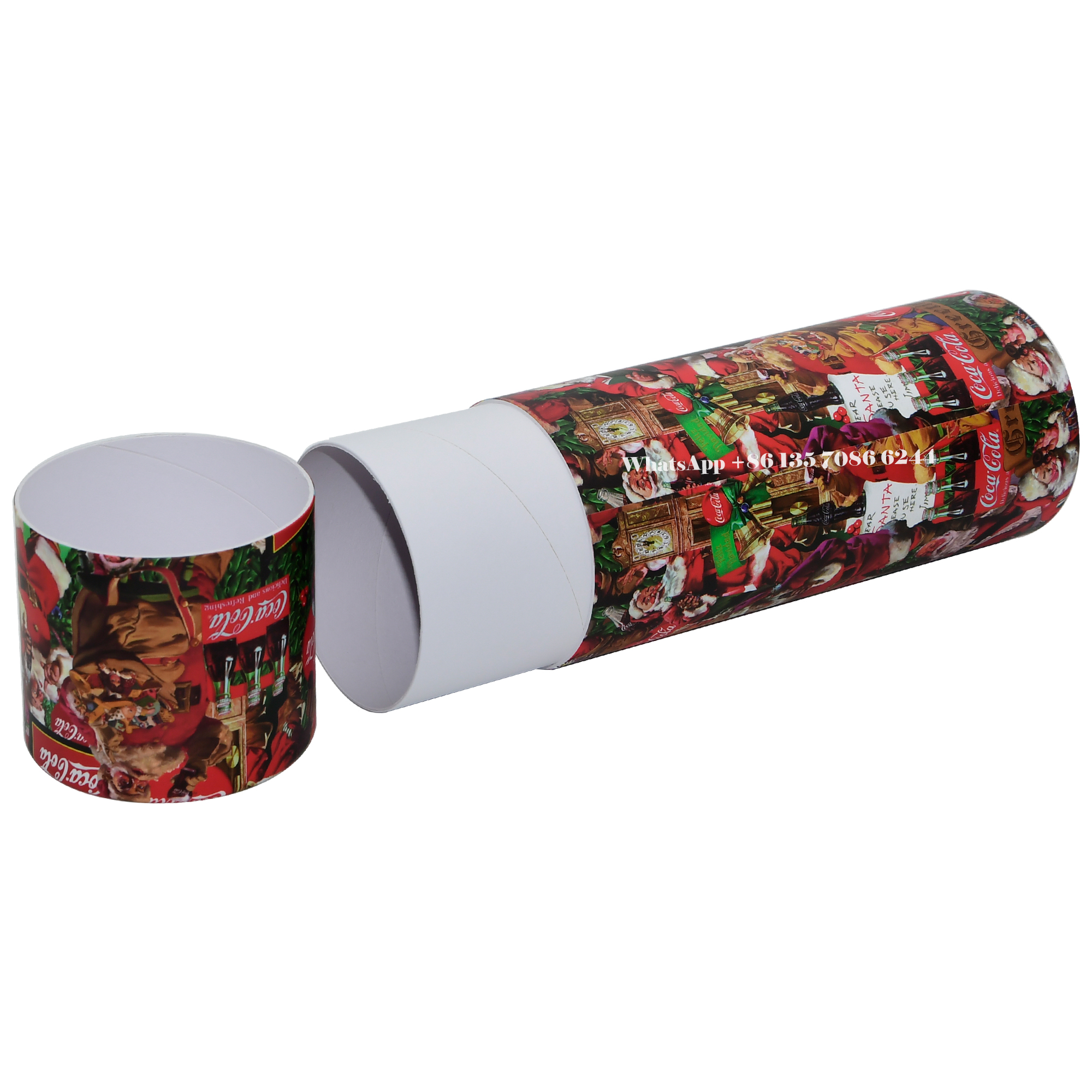  Caixa de embalagem em tubo de papel Coca-Cola Edição Festiva de Natal  