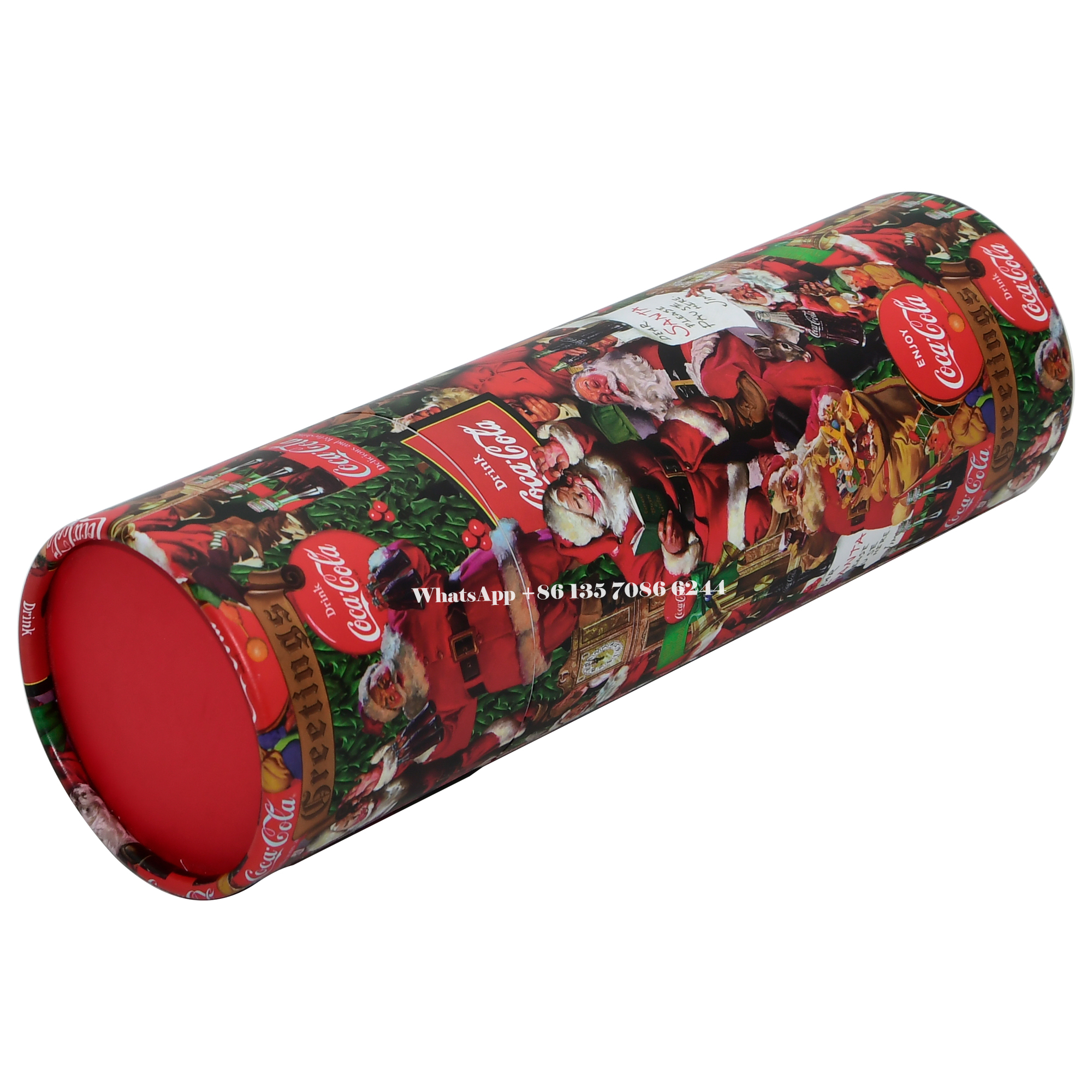 Festive Christmas Edition Coca-Cola Paper Tube Packaging Box  