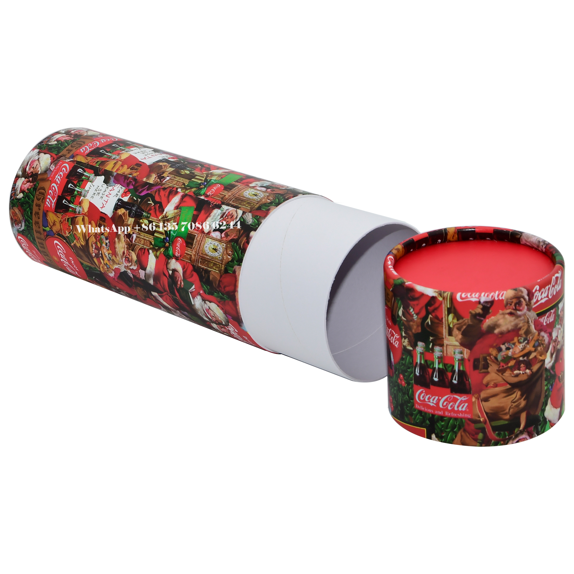 Boîte d'emballage en tube de papier Coca-Cola édition festive de Noël  