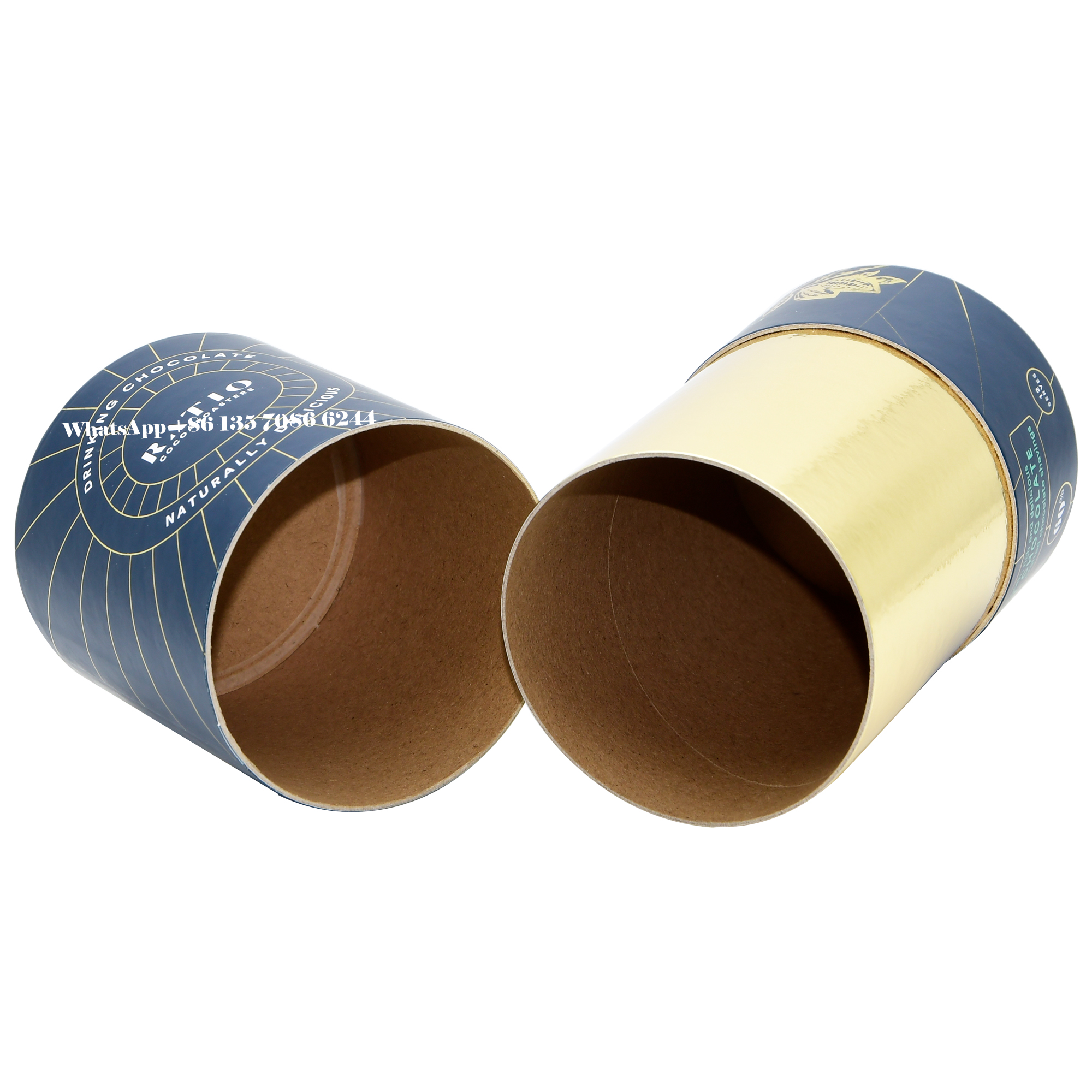  Scatola cilindrica in carta antiumidità per cacao in polvere al cioccolato  