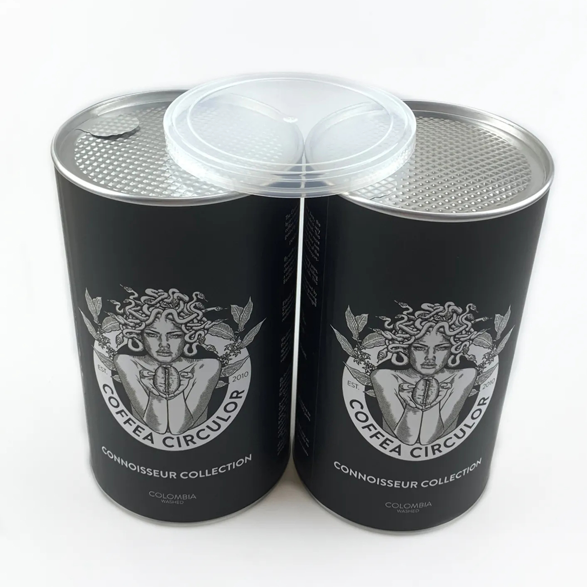  Custom Coffee Bean Tube Paper Canister with Easy Peel Off Lid  