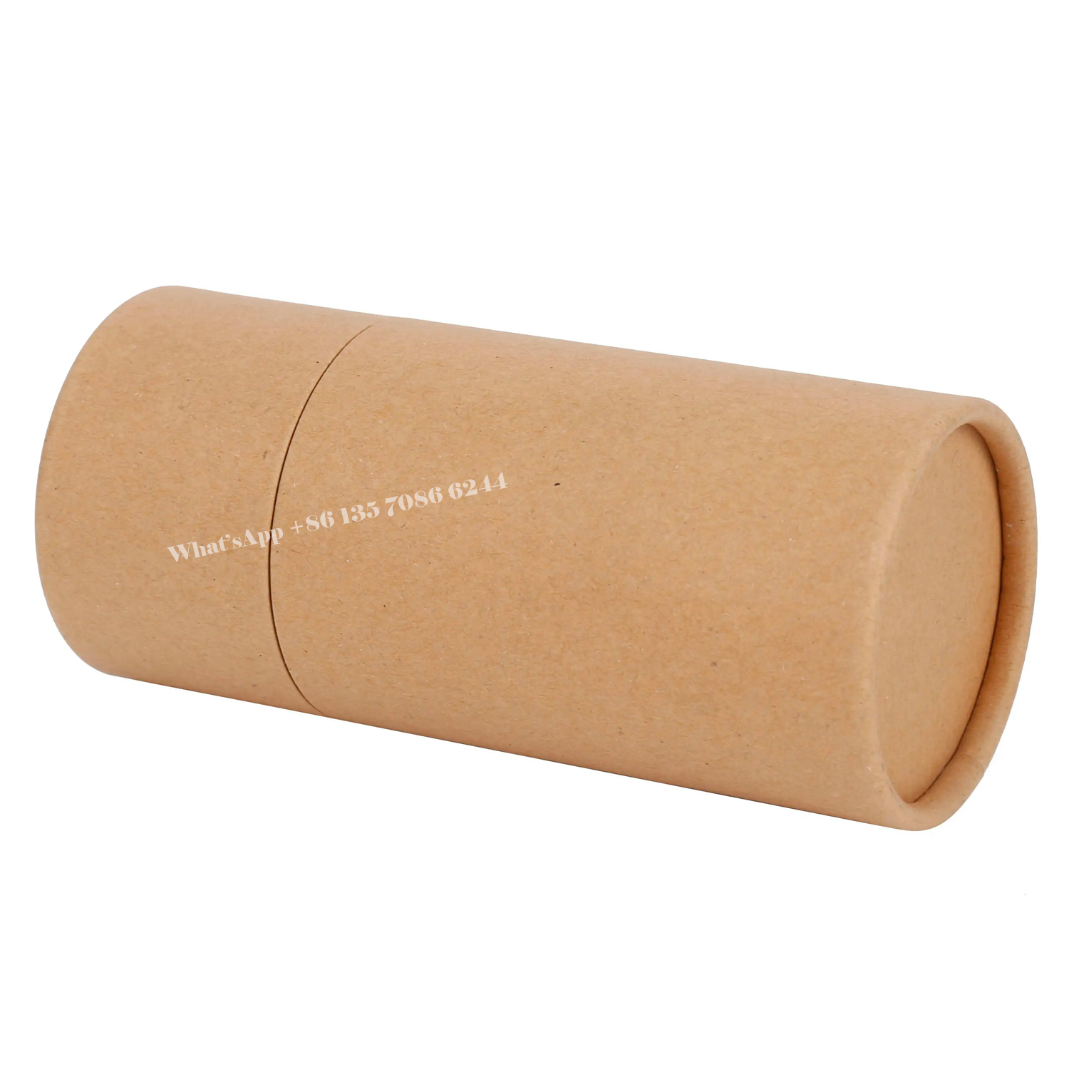 Crafted Kraft Paper Tube Box Packaging with Clear Window  