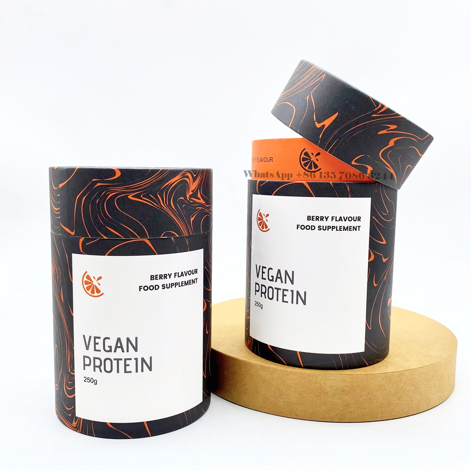  Recyclable Vegan Protein Powder Tube Box Packaging Wholesale  