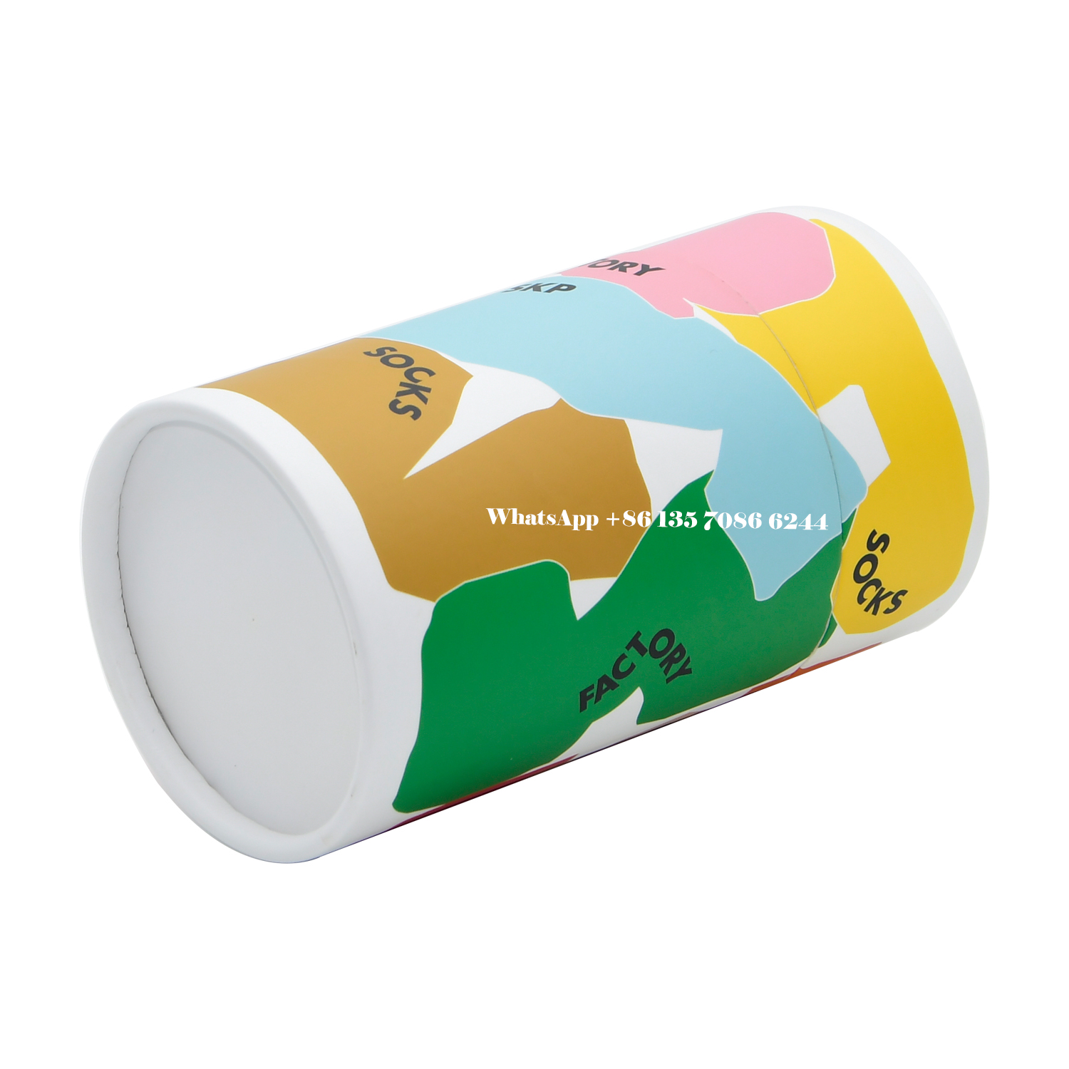 Confezione cilindrica in carta per calzini personalizzati  